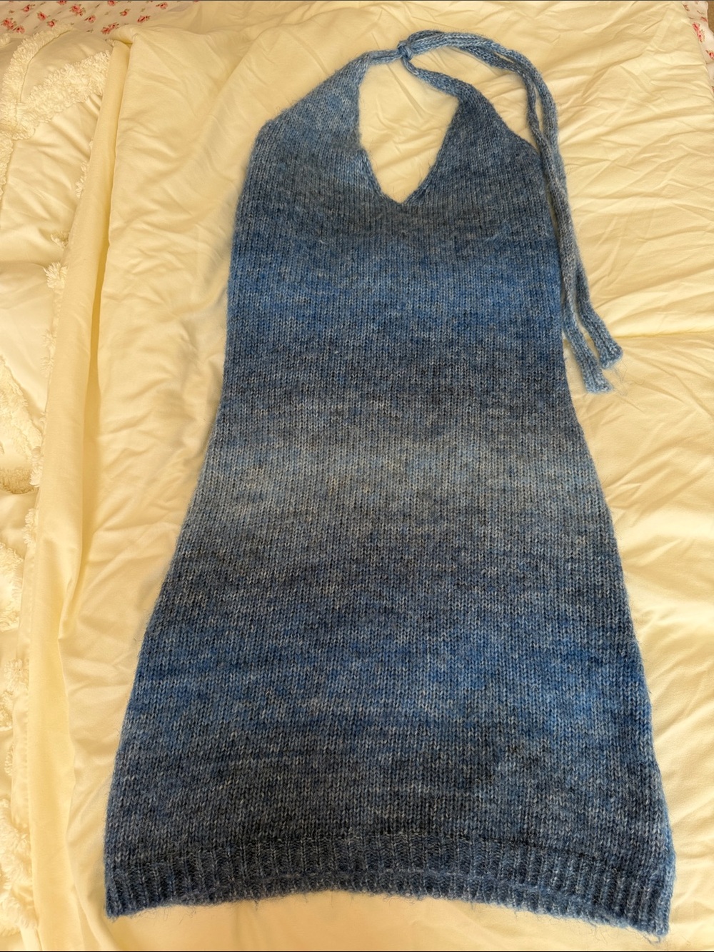 Princess Polly Blue Gradient Backless Halter Knit Dress